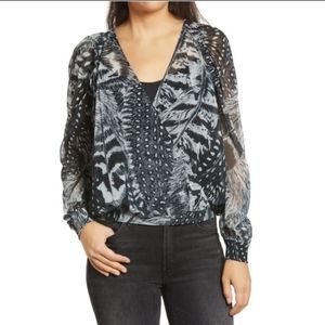 ALLSAINTS Fara‎ Stretto Long Sleeve Wrap Blouse Women’s Size 6